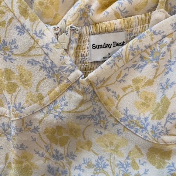 Aritzia Sunday best viola yellow floral midi dress - Picture 8 of 8